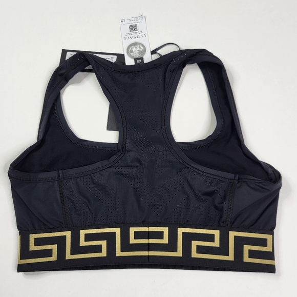 Versace Black Greca Racerback Sports Bra sz XS - Picture 5 of 5